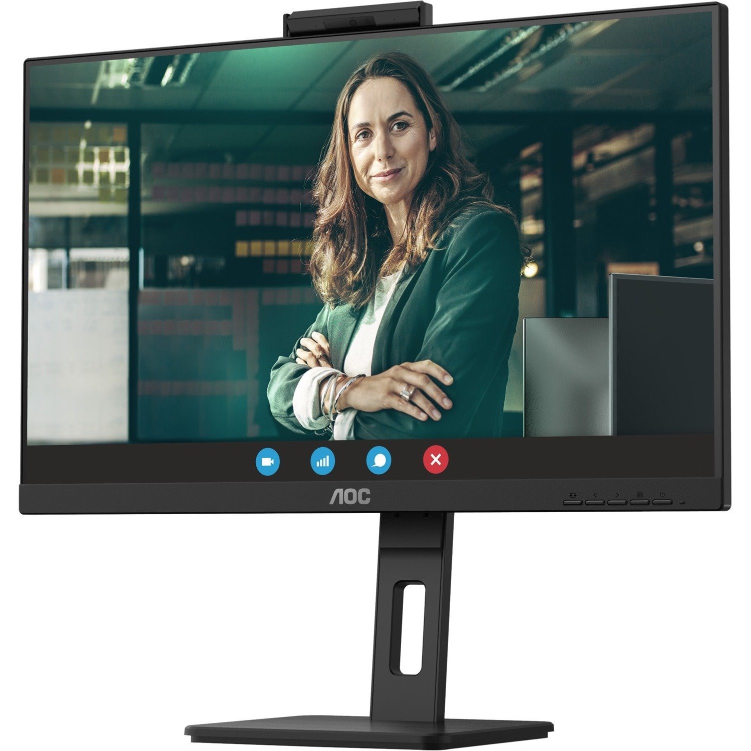 AOC Q27P3QW 27" Class Webcam WQHD LCD Monitor - 16:9 - Textured Black