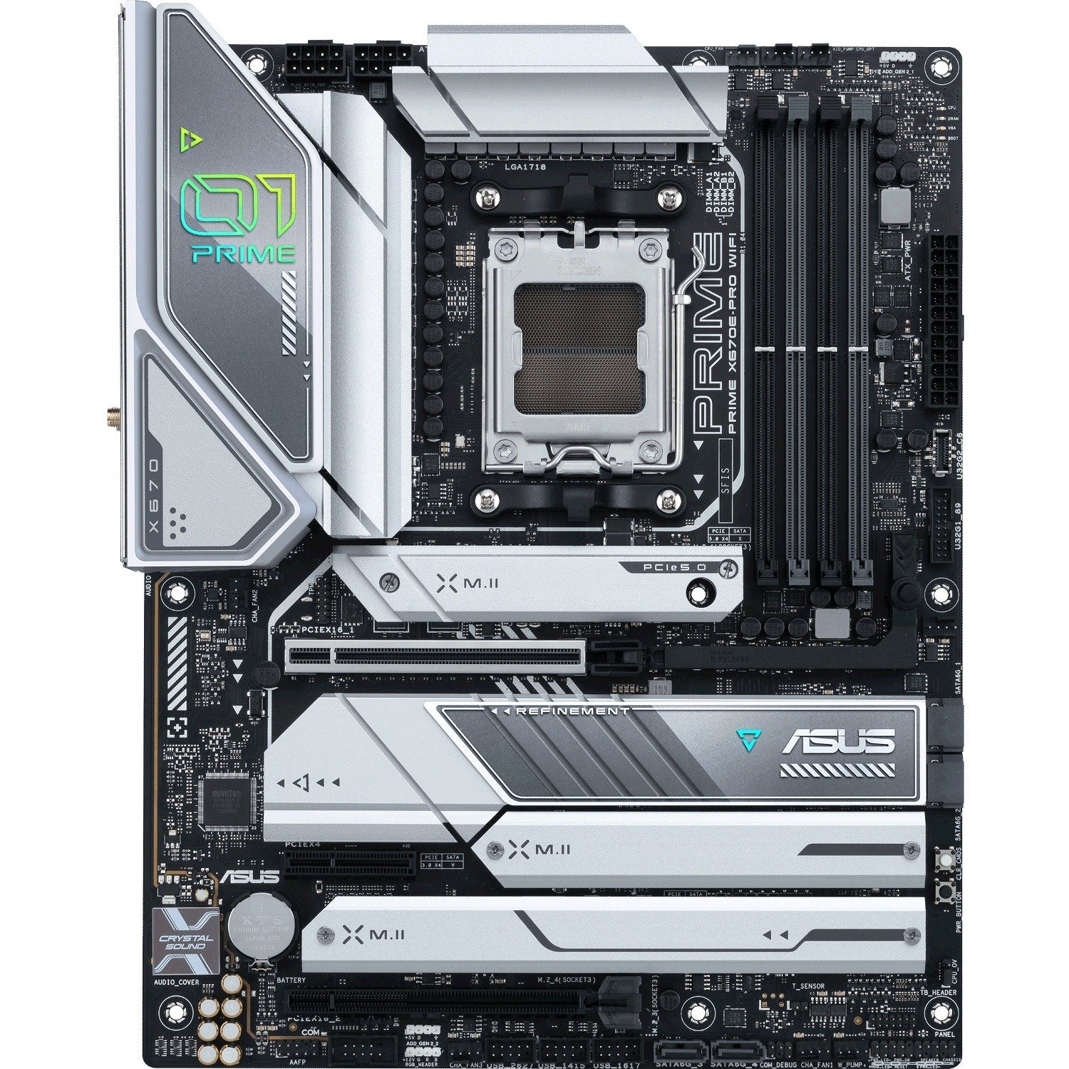 Asus Prime Desktop Motherboard - AMD X670 Chipset - Socket AM5 - ATX