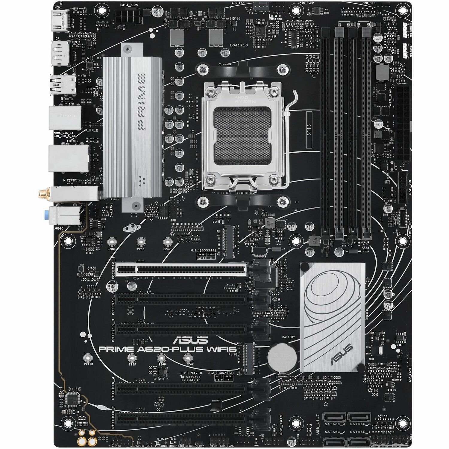 Asus Prime A620-PLUS WIFI6 Gaming Desktop Motherboard - AMD A620 Chipset - Socket AM5 - ATX