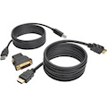 Tripp Lite by Eaton 6ft HDMI DVI USB KVM Cable Kit USB A/B Keyboard Video Mouse 6'