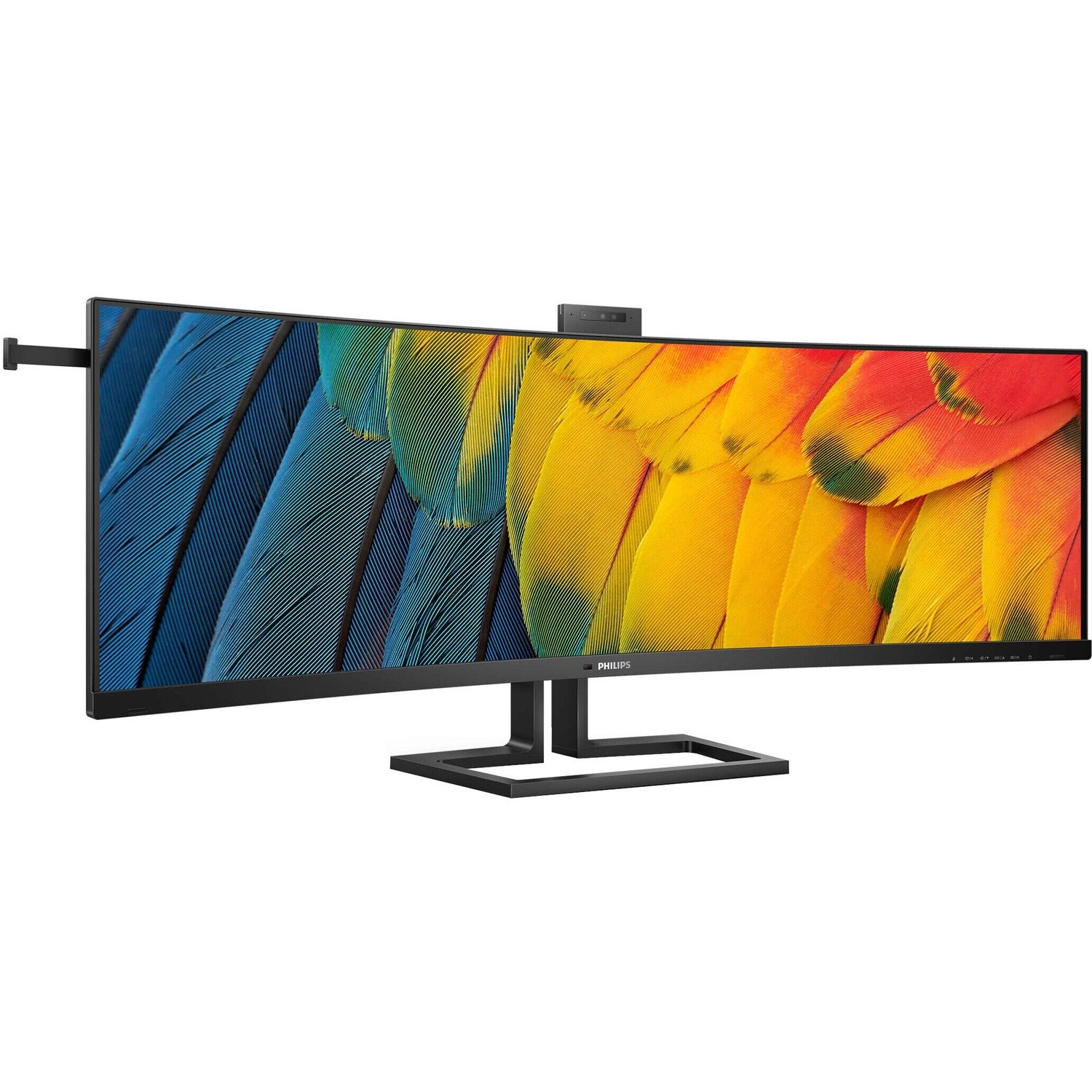 Philips 45B1U6900CH 45" Class Webcam Dual Quad HD (DQHD) Curved Screen LCD Monitor - 32:9 - Textured Black