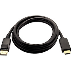 V7 DisplayPort 1.2 Male to HDMI 1.4 Male 21.6 Gbps 4K UHD 2m/6.6ft Black