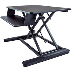 StarTech.com Sit Stand Desk Converter - Keyboard Tray - Height Adjustable Ergonomic Desktop/Tabletop Standing Desk - Large 35"x21" Surface