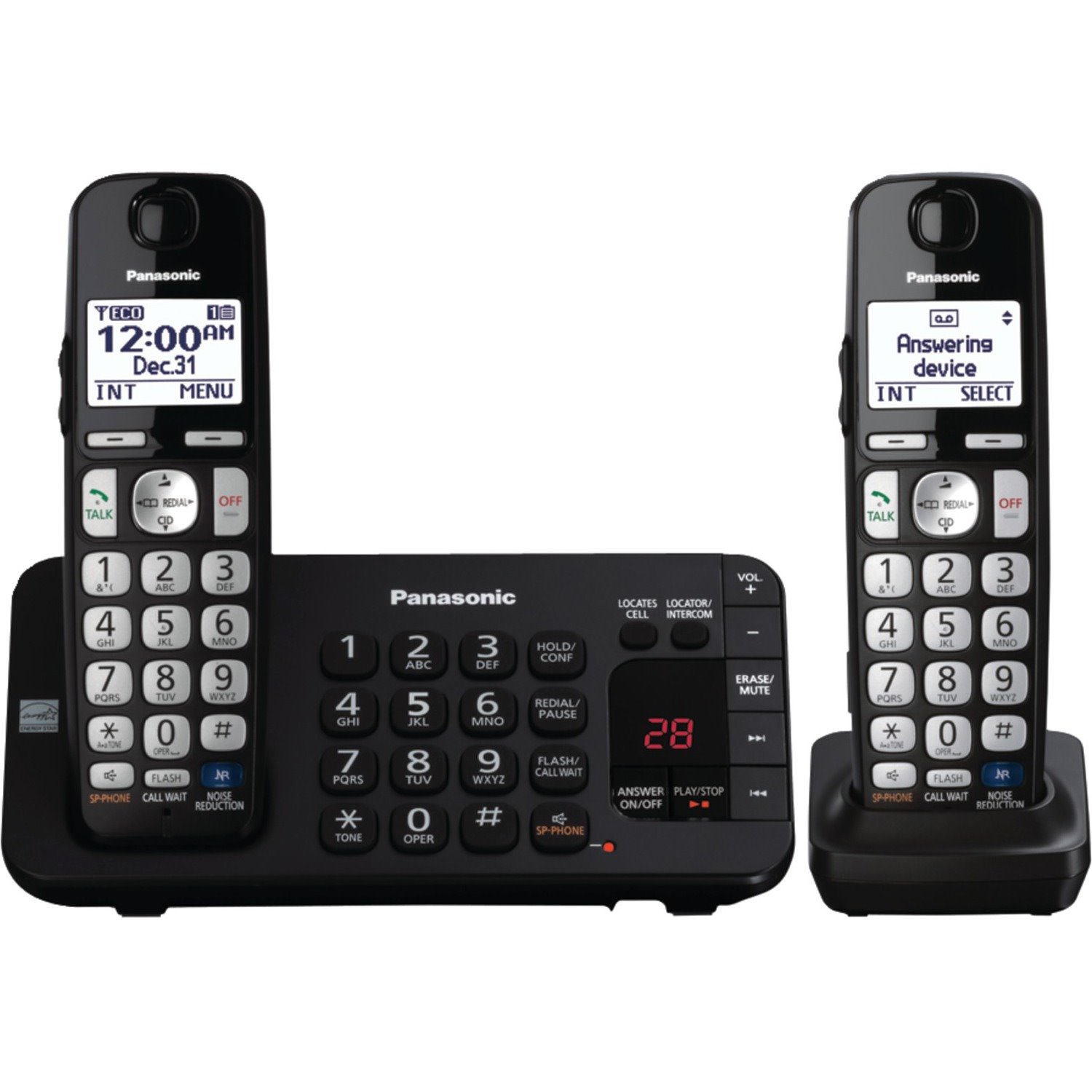 Panasonic KX-TGE243B DECT 6.0 1.90 GHz Cordless Phone - Black