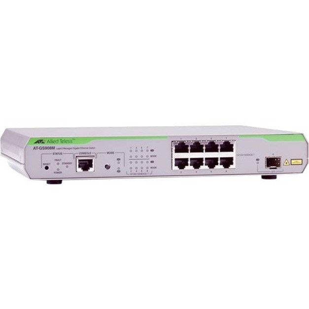 Allied Telesis CentreCOM GS900M AT-GS908M 8 Ports Manageable Ethernet Switch - Gigabit Ethernet - 10/100/1000Base-T, 1000Base-X