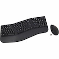 V7 Bluetooth Split Ergonomic Keyboard and Mouse Combo - Business - US Layout - English (US) - QWERTY - Black - Wireless Connectivity - Bluetooth - RF - 2.4GHz - Full Size - Padded Palm Rest - USB Interface - Windows - MacOS - ChromeOS - Ergo - Dual Mode Connection - Multimedia keys - Lasered keycaps -Battery included