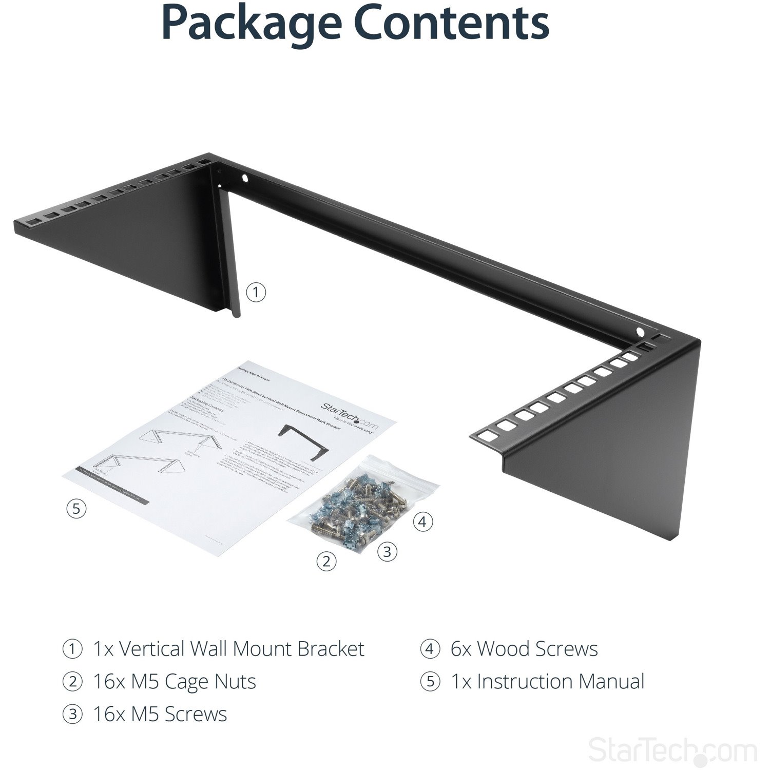 StarTech.com 4U 19in Steel Vertical Wallmount Equipment Rack Bracket