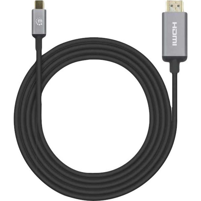 Manhattan 2 m HDMI/USB-C A/V Cable for Audio/Video Device, Smartphone, Tablet, Notebook, Monitor, Projector, MacBook, TV