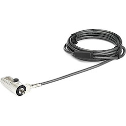 StarTech.com 6.5ft Laptop Cable Lock - 4 Digit Combination Anti-Theft Security Cable Lock for Wedge Slot Computer - Vinyl Coated Steel