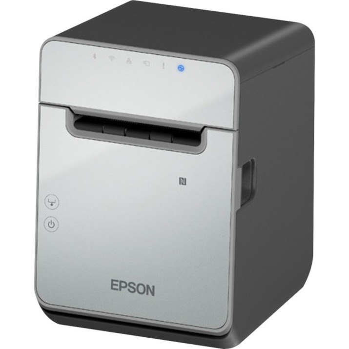 Epson TM-L100 (101) Desktop Direct Thermal Printer - Monochrome - Wall Mount - Label Print - Ethernet - USB - USB Host - With Cutter - Black