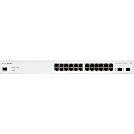 Fortinet FortiSwitch 424D-FPOE 24 Ports Manageable Ethernet Switch - 10 Gigabit Ethernet, Gigabit Ethernet - 10GBase-X, 1000Base-T