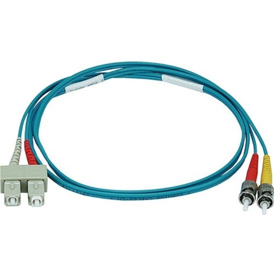Monoprice 10Gb Fiber Optic Cable, ST/SC, Multi Mode, Duplex - 1 Meter (50/125 Type) - Aqua