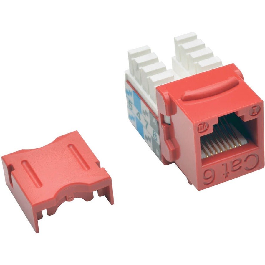 Eaton Tripp Lite Series Cat6/Cat5e 110 Style Punch Down Keystone Jack - Red, 25-Pack, TAA