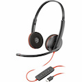 Poly Blackwire 3220 Wired On-ear Stereo Headset - Black