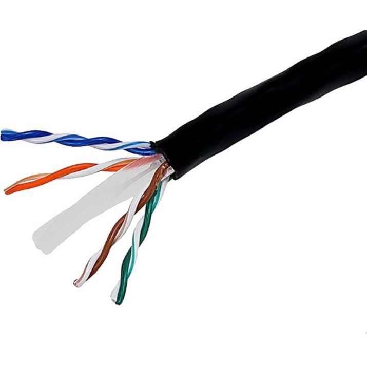 Monoprice Bulk Cat6 23AWG Solid UTP Riser-Rated (CMR) Ethernet Network Cable, 1000ft Black