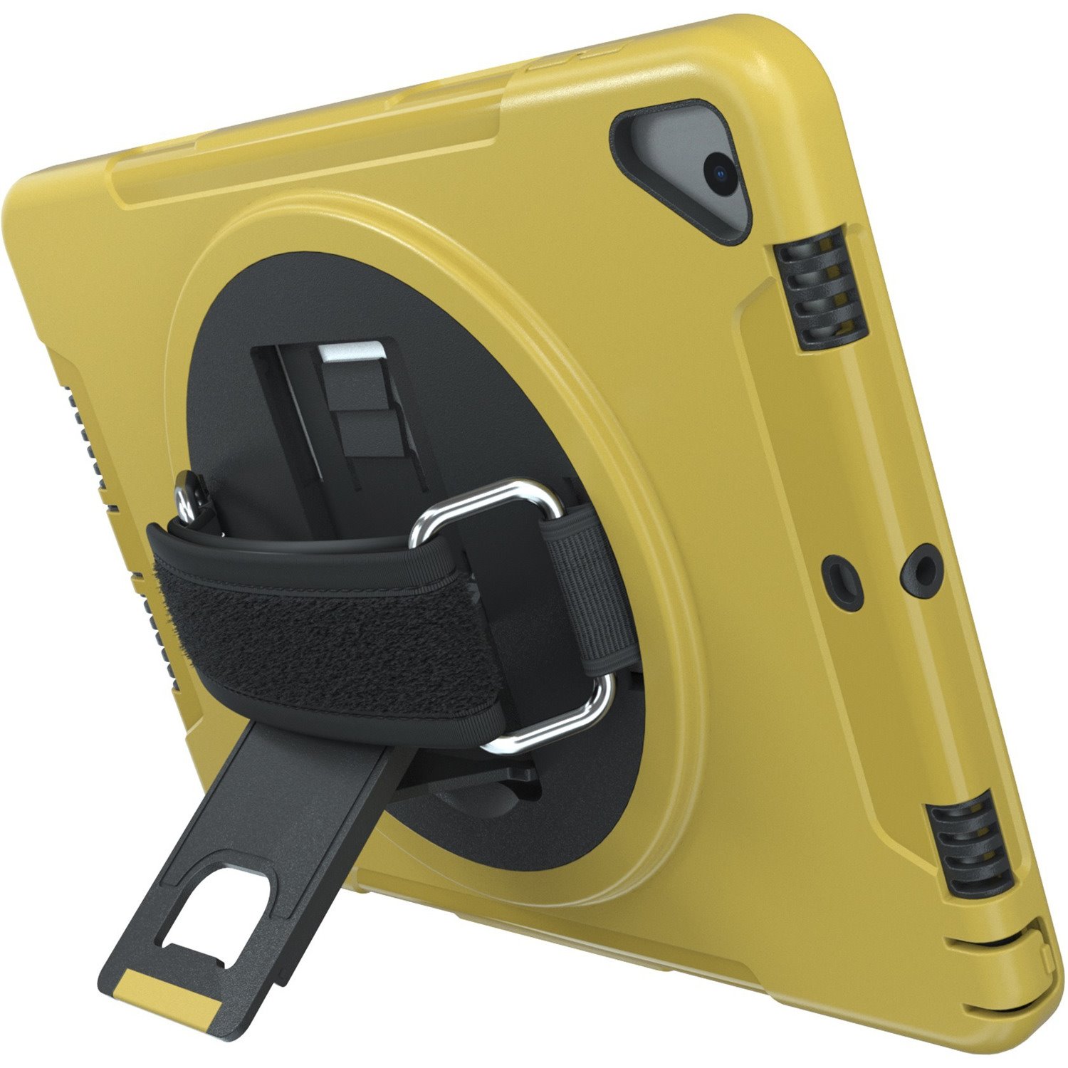CTA Digital Protective Case with Build in 360Â&deg; Rotatable Grip Kickstand for iPad 7th/ 8th/ 9th Gen 10.2, iPad Air 3, iPad Pro 10.5, Yellow