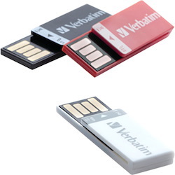 Verbatim 8GB Clip-It USB Flash Drive - 3pk - Black, White, Red