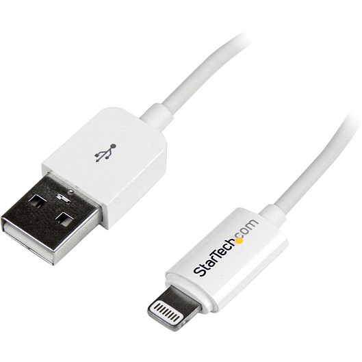 StarTech.com 2m (6ft) Long White AppleÂ&reg; 8-pin Lightning Connector to USB Cable for iPhone / iPod / iPad