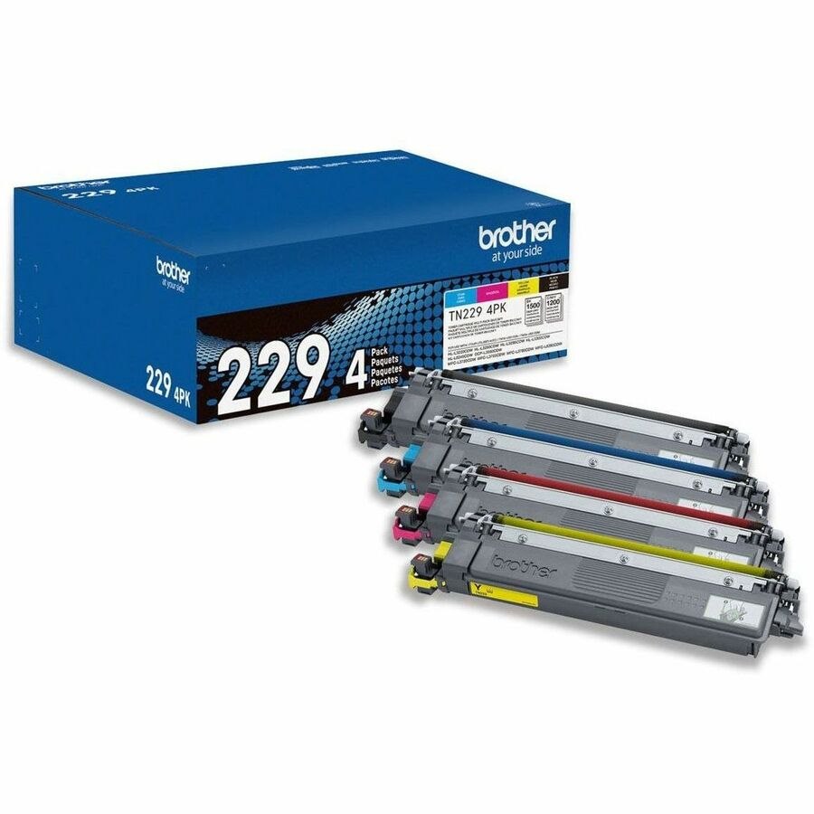 Brother Genuine TN2294PK Standard Yield Toner Cartridge Multipack (Includes 1 cartridge each of Black, Cyan, Magenta, and Yellow Toner)