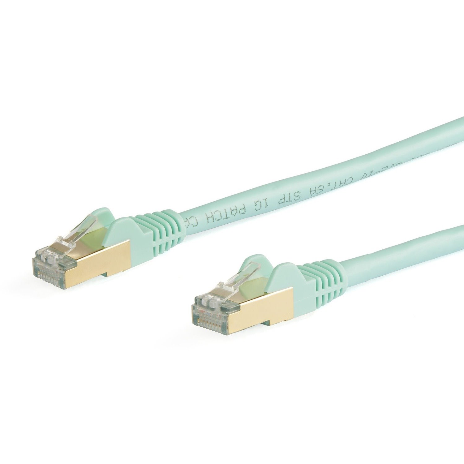 StarTech.com 5m CAT6a Ethernet Cable - 10 Gigabit Category 6a Shielded Snagless 100W PoE Patch Cord - 10GbE Aqua UL Certified Wiring/TIA