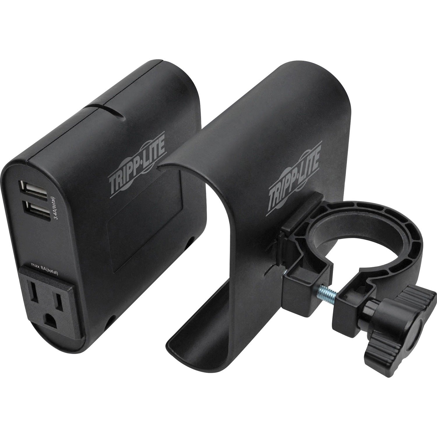 Tripp Lite by Eaton AC/USB Charging Clip for Display Mounts w/ 2 USB Ports & 2 5-15R