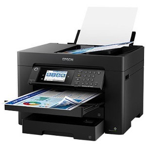 Epson WorkForce Pro WF-7840 Inkjet Multifunction Printer-Color-Copier/Fax/Scanner-4800x2400 dpi Print-Automatic Duplex Print-50000 Pages-500 sheets Input-1200 dpi Optical Scan-Color Fax-Wireless LAN-Epson Connect-Android Printing-Mopria