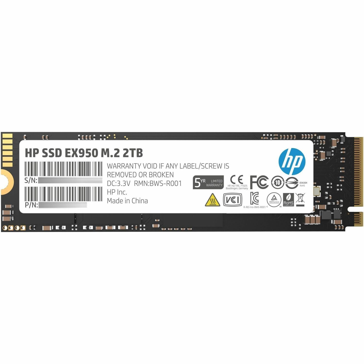 HP EX950 2 TB Solid State Drive - M.2 2280 Internal - PCI Express NVMe (PCI Express NVMe 3.1 x4)