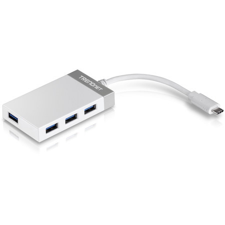 TRENDnet 4-Port USB-C to USB Mini Hub, TUC-H4E, Add 4 x USB 3.0 Ports to a USB-C Computer, USB C Multiport Adapter, Compatible with Windows, MacOs
