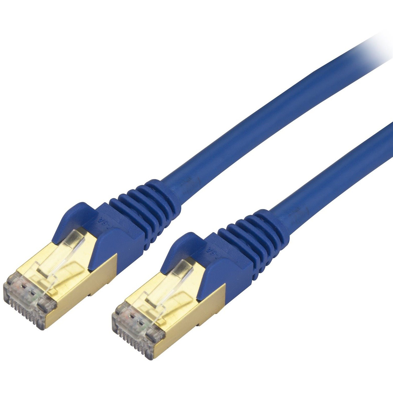 StarTech.com 12ft CAT6a Ethernet Cable - 10 Gigabit Category 6a Shielded Snagless 100W PoE Patch Cord - 10GbE Blue UL Certified Wiring/TIA