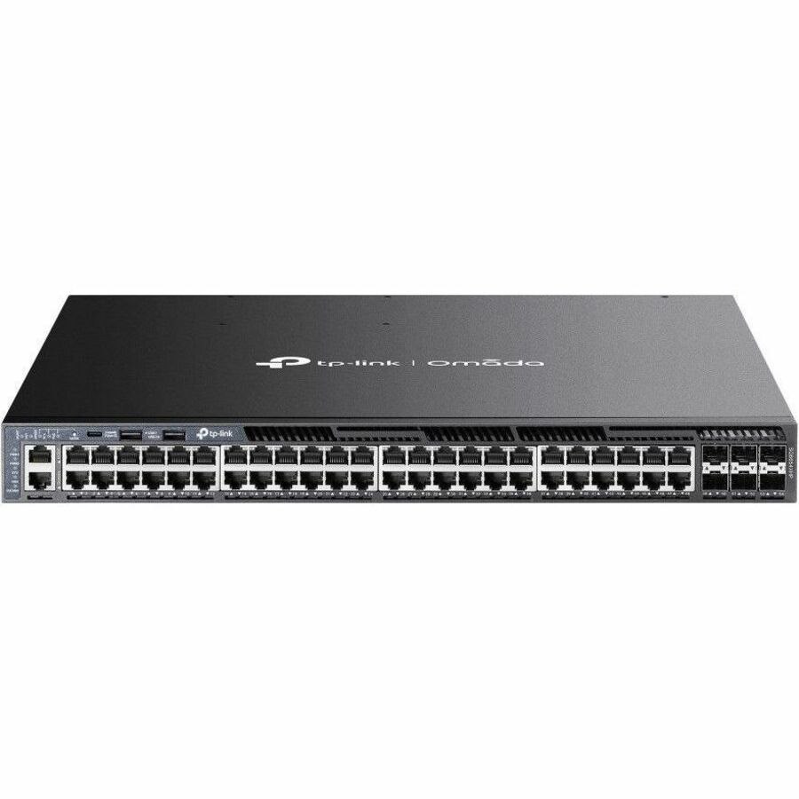 TP-Link Omada SG6654XHP 48 Ports Manageable Ethernet Switch - Gigabit Ethernet, 10 Gigabit Ethernet - 10/100/1000Base-T, 10GBase-X