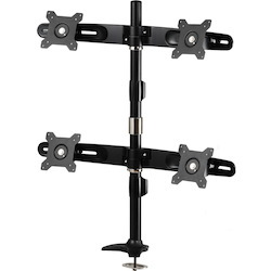 Amer Mounts Quad Monitor Grommet Mount Supports Flat Panel Sizes 15" to 24" AMR4P