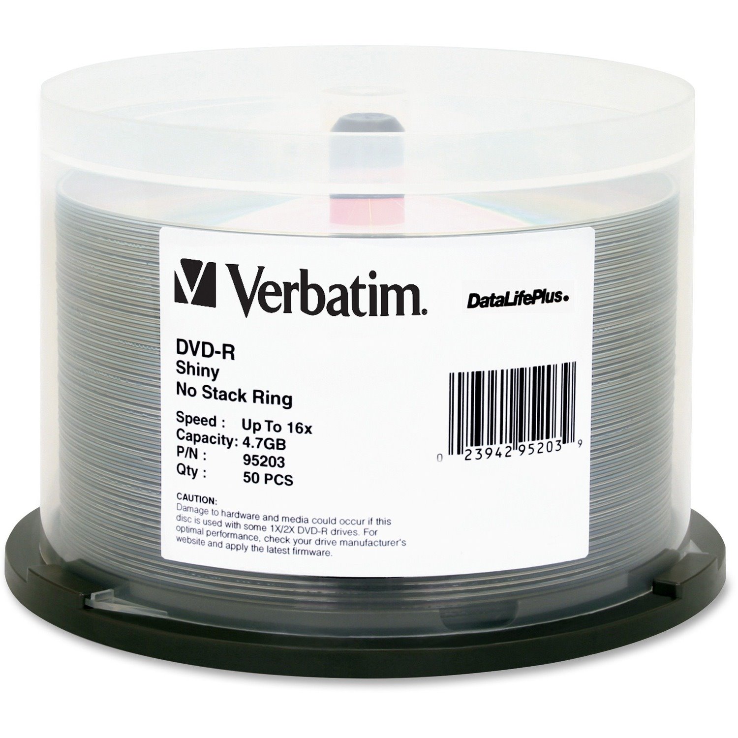Verbatim DataLifePlus 95203 DVD Recordable Media - DVD-R - 16x - 4.70 GB - 50 Pack Spindle - Shiny Silver