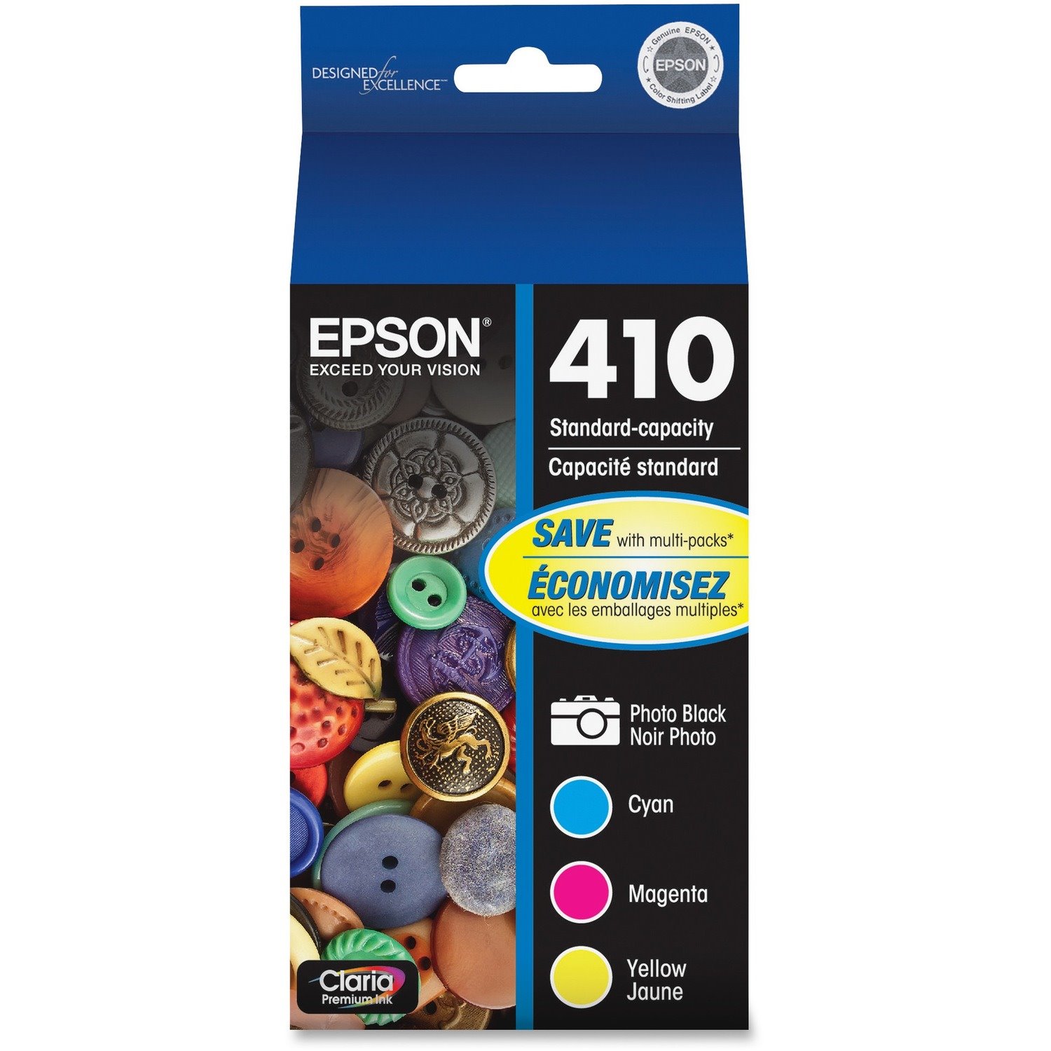 Epson DURABrite Ultra 410 Original Standard Yield Inkjet Ink Cartridge - Photo Black, Cyan, Magenta, Yellow Pack