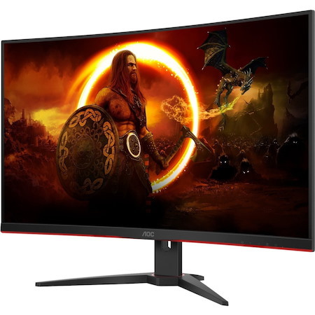 AOC C32G2ZE 32" Class Full HD Curved Screen Gaming LCD Monitor - 16:9 - Black/Red