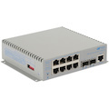 Omnitron Systems OmniConverter 10G/M, 2xSFP/SFP+, 4xRJ-45, 1xDC Powered Commercial Temp