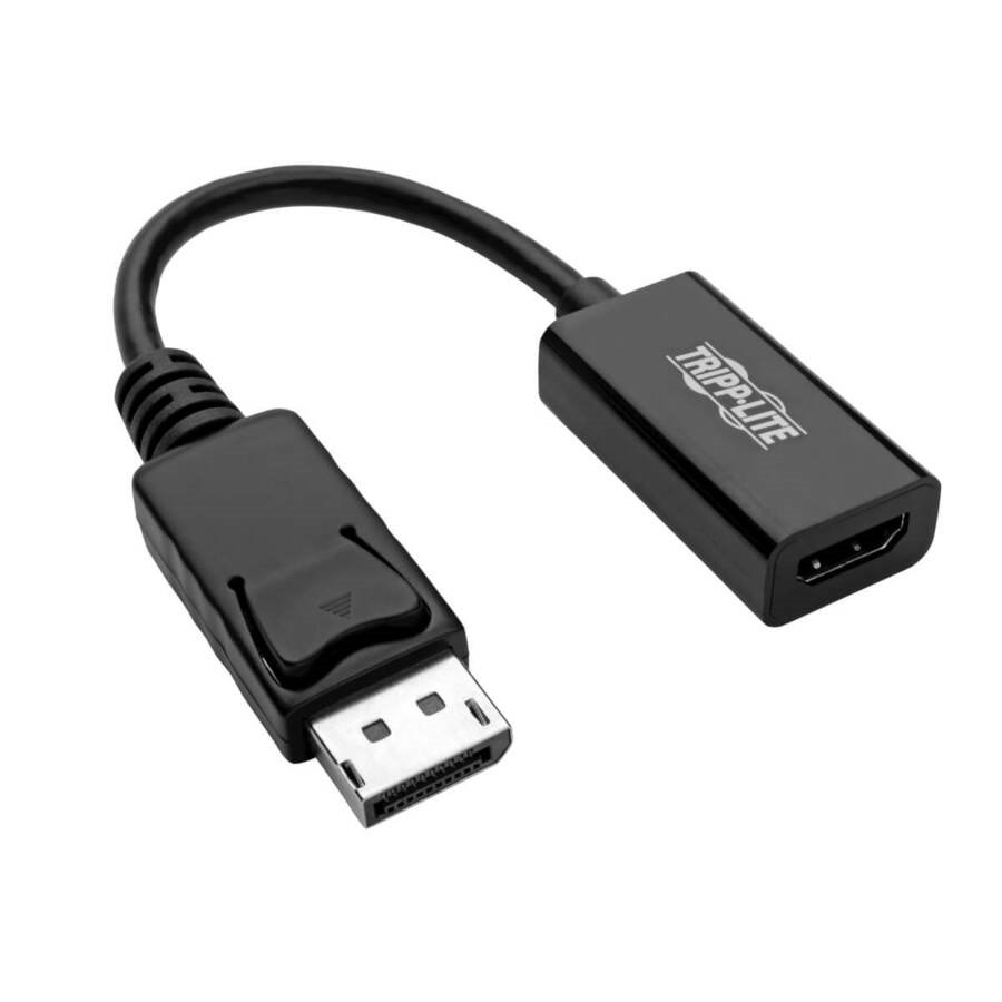 Tripp Lite by Eaton DisplayPort to HDMI Active Adapter (M/F), Latching Connector, 4K 60 Hz, DP1.2, HDCP 2.2,Black, 6 in.