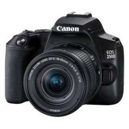 Canon EOS 250D 24.1 Megapixel Digital SLR Camera with Lens - 18 mm - 55 mm - Black, Silver