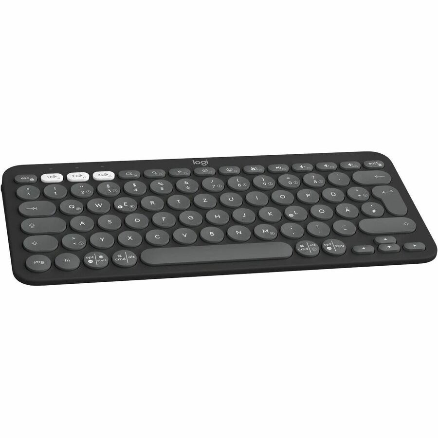 Logitech Pebble Keys 2 K380s Keyboard - Wireless Connectivity - USB Interface - German - QWERTZ Layout - Tonal Graphite