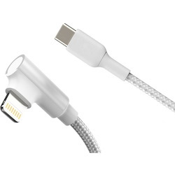 4XEM's USB-C to Lightning Right Angled 6 FT Charging Cable (White) - MFi Certified