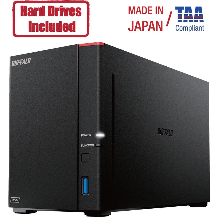 Buffalo LinkStation 720D 4TB Hard Drives Included (2 x 2TB, 2 Bay)