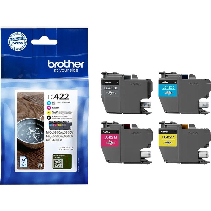 Brother LC422VALDR Original Standard Yield Inkjet Ink Cartridge - Multi-pack - Black, Cyan, Magenta, Yellow Pack