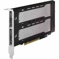 Icy Dock ToughArmor MB842MP-B Drive Enclosure PCI Express NVMe 4.0 - PCI Express 4.0 x8 Host Interface Internal - Black, Silver