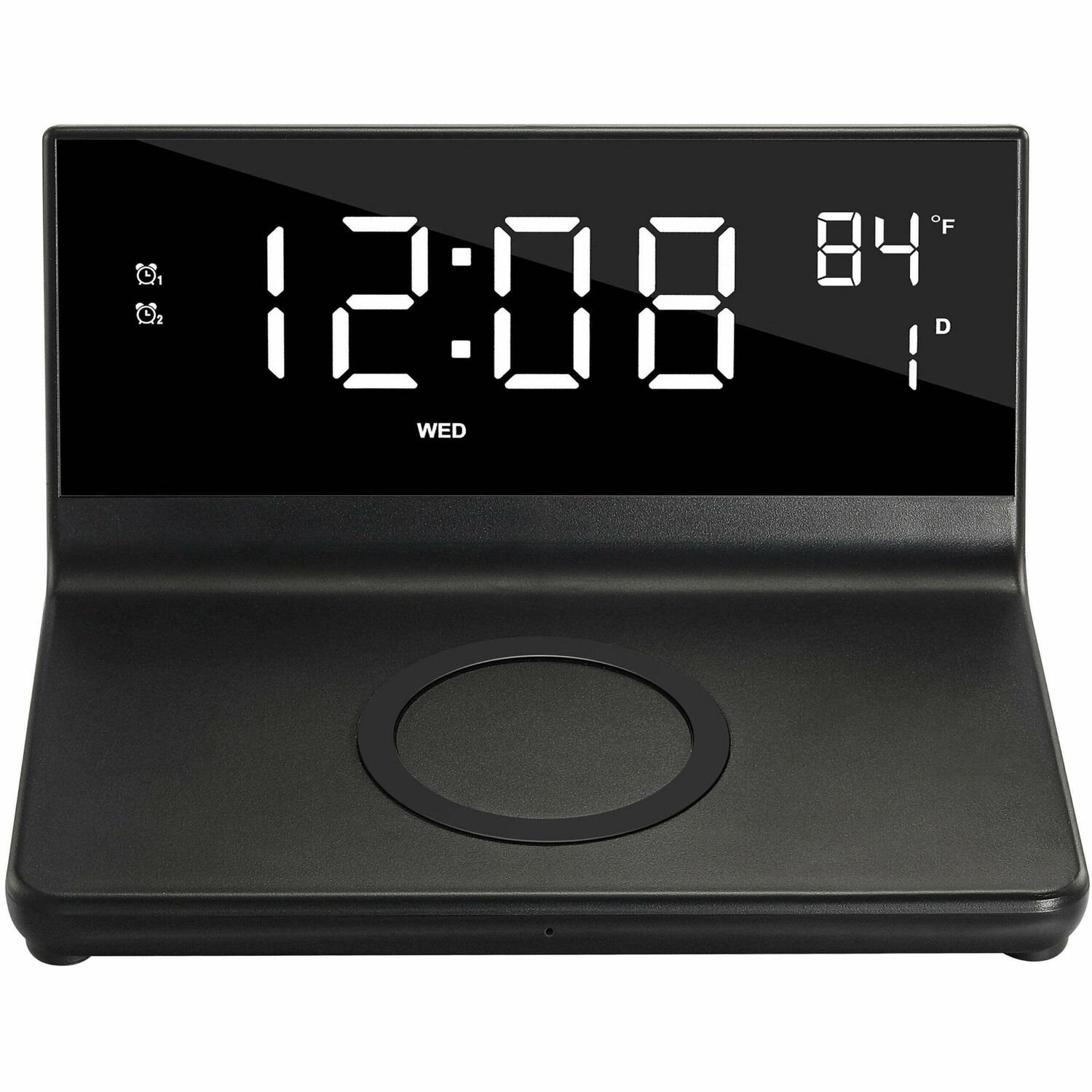 Supersonic Dual Alarm Clock with Wireless Charger 2-IN-1 Wireless Charger