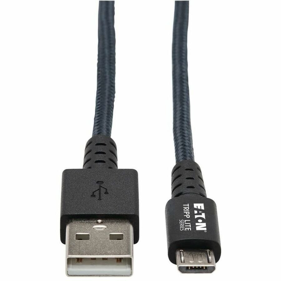 Eaton Tripp Lite Series Heavy-Duty USB 2.0 USB-A to Micro-B Cable - M/M, UHMWPE and Aramid Fibers, Gray, 6 ft. (1.83 m)