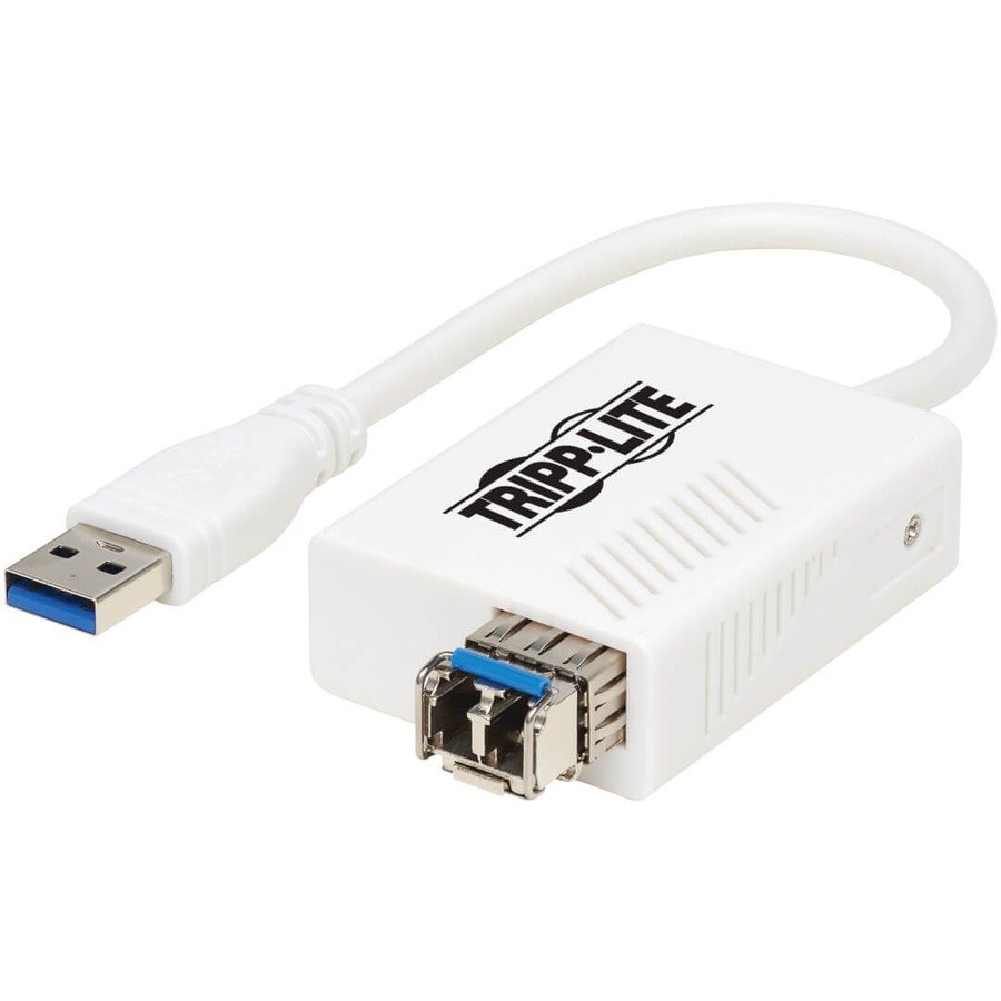 Tripp Lite by Eaton USB 3.0 Multimode Fiber Optic Transceiver Ethernet Adapter, 10/100/1000 Mbps, 1310nm, 550m, LC