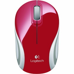 Logitech Wireless Mini Mouse M187 Ultra Portable, 2.4 GHz with USB Receiver, 1000 DPI Optical Tracking, 3-Buttons, PC / Mac / Laptop - Red