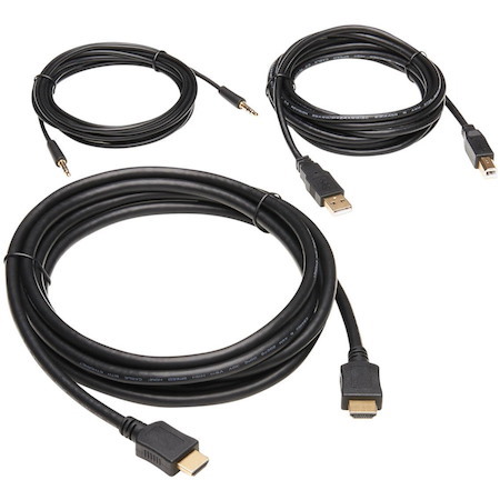 Tripp Lite by Eaton HDMI KVM Cable Kit - 4K HDMI, USB 2.0, 3.5 mm Audio (M/M), Black, 10 ft. (3.05 m)