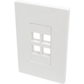 Tripp Lite by Eaton N080-104 Faceplate - 4 x Total Number of Socket(s) - Polycarbonate - White - TAA Compliant