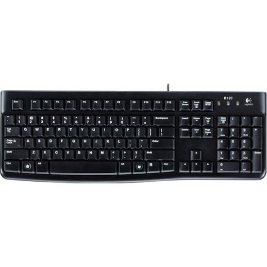 Logitech K120 Keyboard - Cable Connectivity - USB Interface - Black