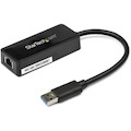 StarTech.com USB 3.0 Ethernet Adapter - USB 3.0 Network Adapter NIC with USB Port - USB to RJ45 - USB Passthrough (USB31000SPTB)